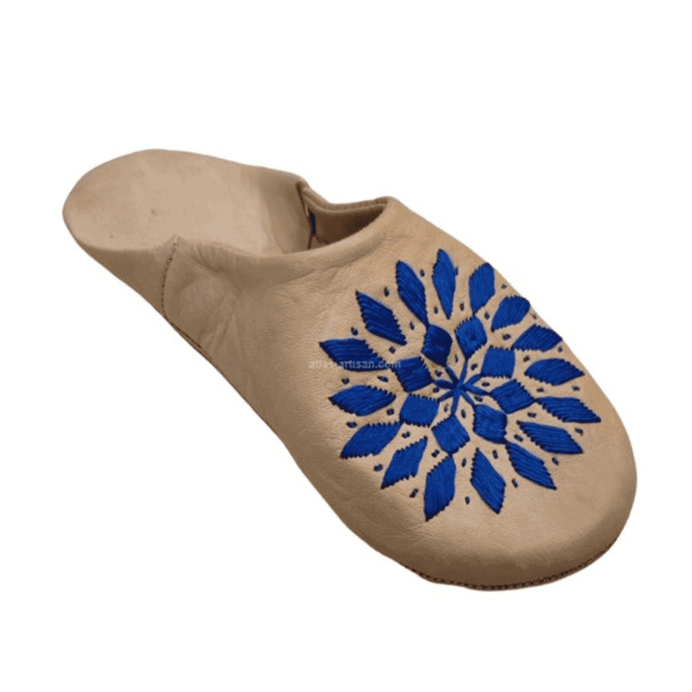 chaussures_marocain_cuir_pour_femmes_beige_bleue
