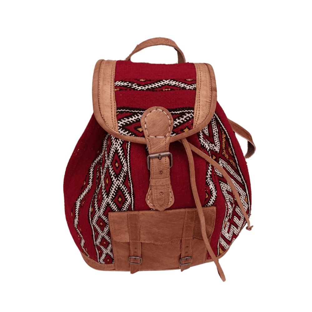 Handmade leather backpack | cheap Moroccan leather bag  display picture 3