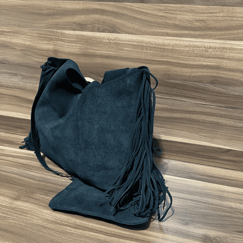 Black Suede Boho Bag_boho bag