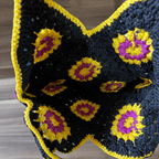Granny Crocheted Tote Bag_suede tote bag