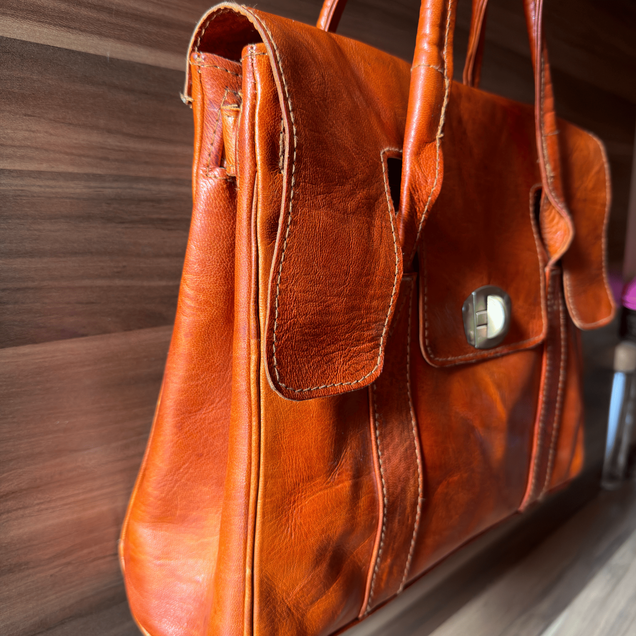 Leather satchel Tote