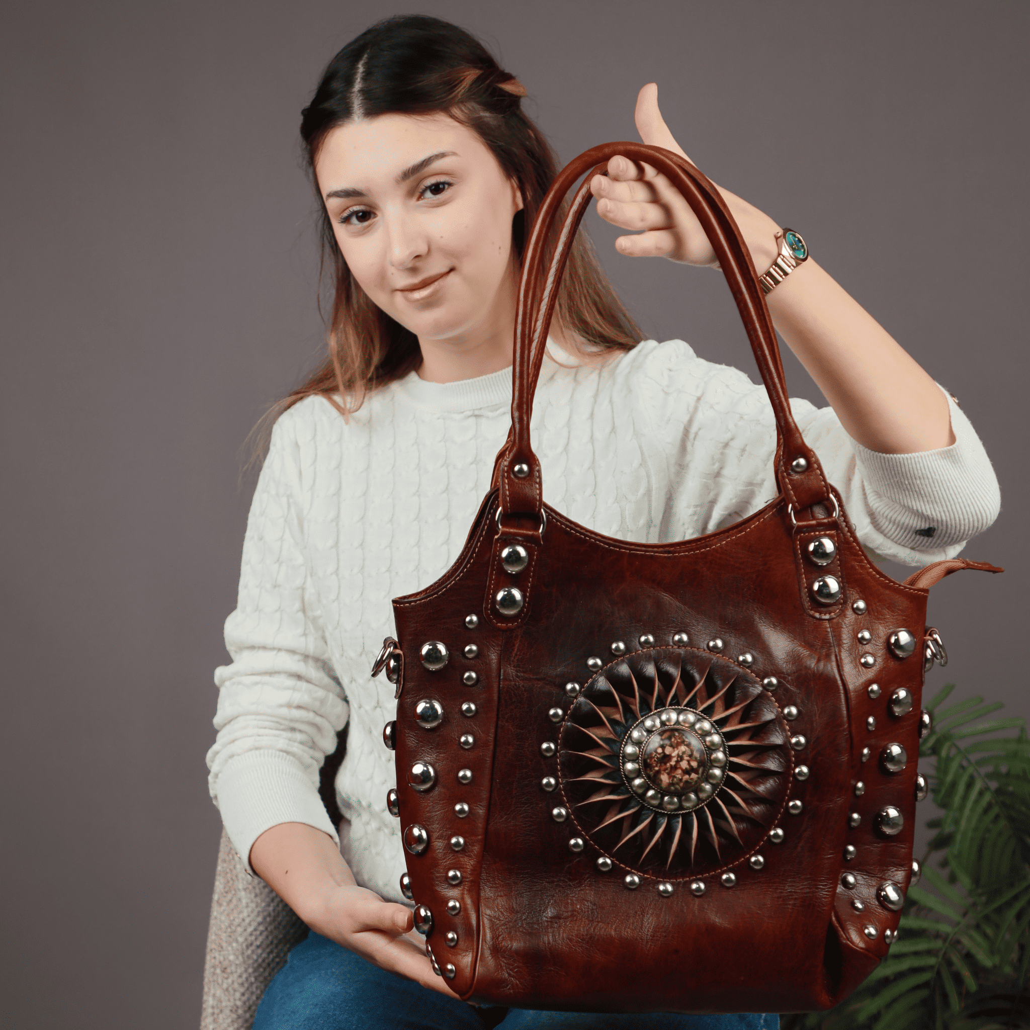 Leather Tote Bag Moonlight_tote bag