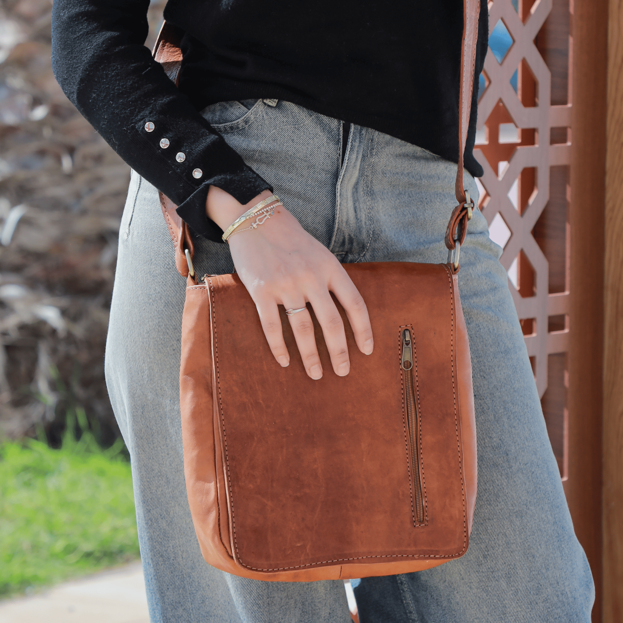 Satchel leather bag Topler