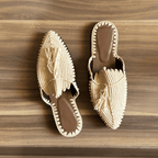 Raffia leather Slippers_Moroccan slippers