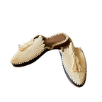 Raffia leather Slippers_Moroccan slippers
