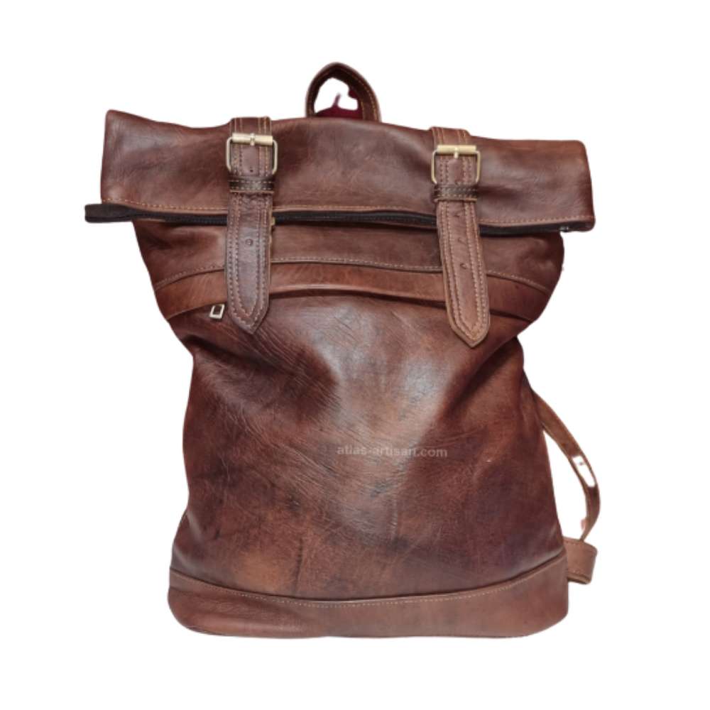 Leather computer backpack
