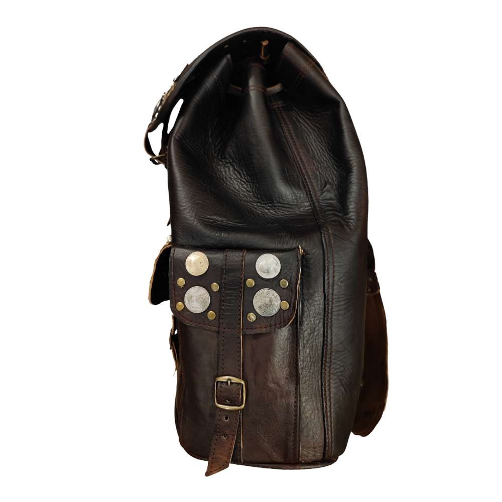 coin leather backpack Leather coin backpack
