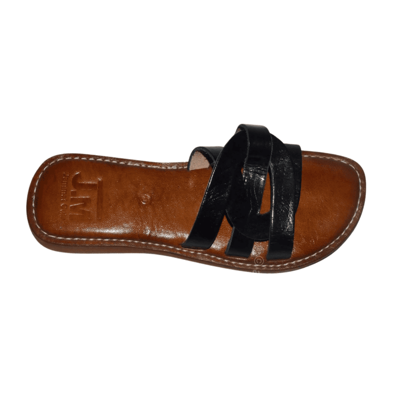 sandales_cuir_croisé_artisanal_noir