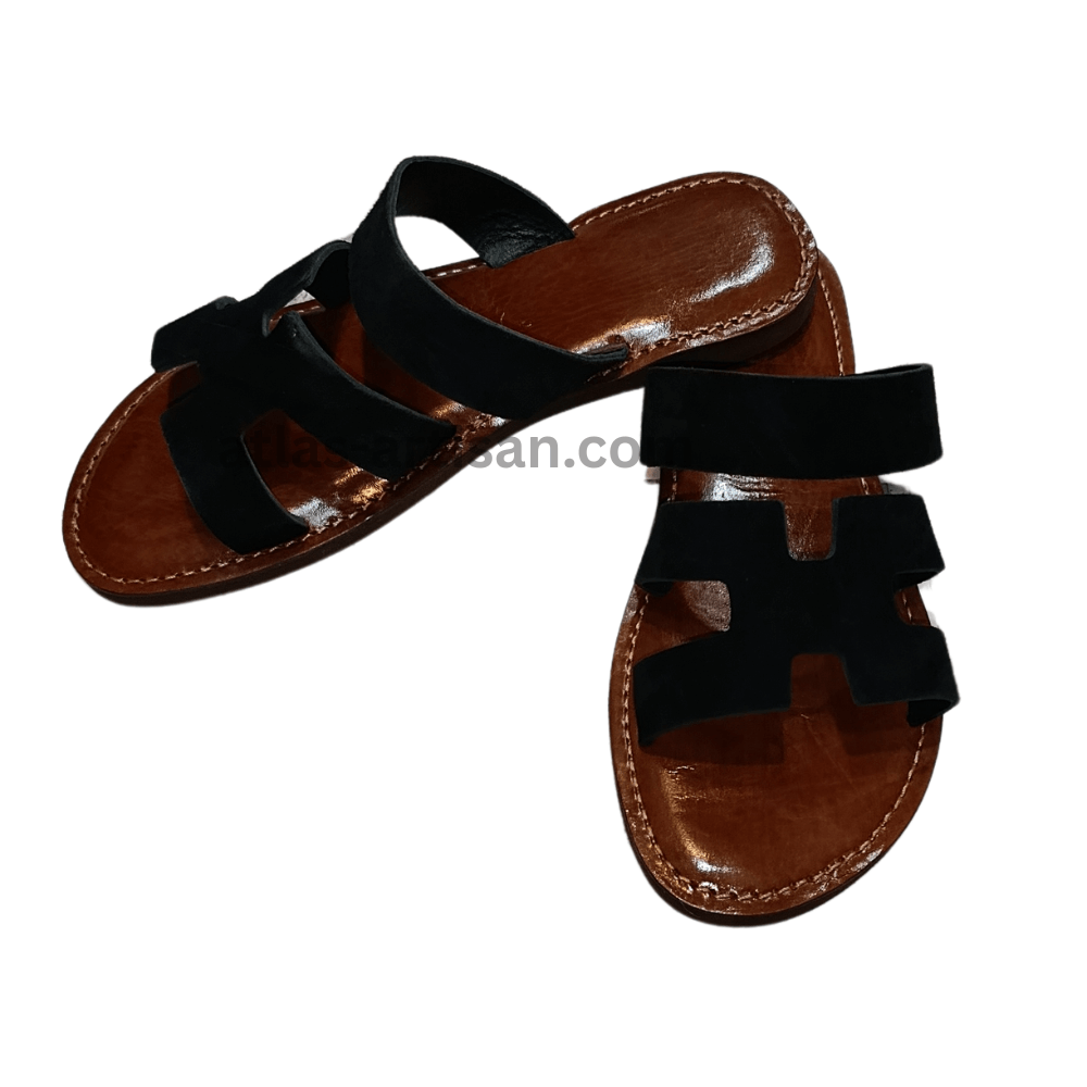 sandals_of_leather_flat_black