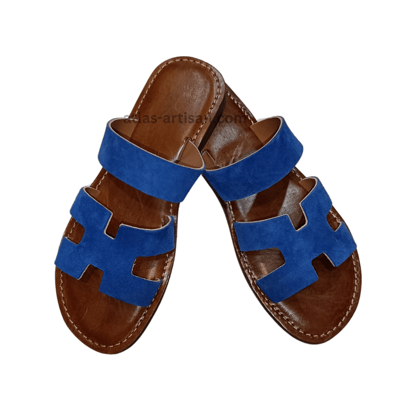 sandals_of_leather_flat_blue