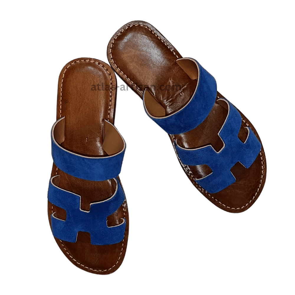 sandals_of_leather_flat_blue