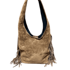 Suede Tote Bag Khaki_suede tote bag