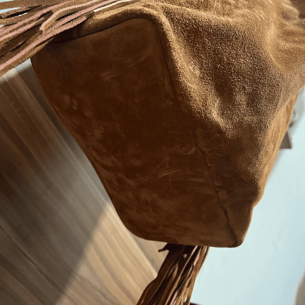 Suede Tote Bag Khaki_suede tote bag
