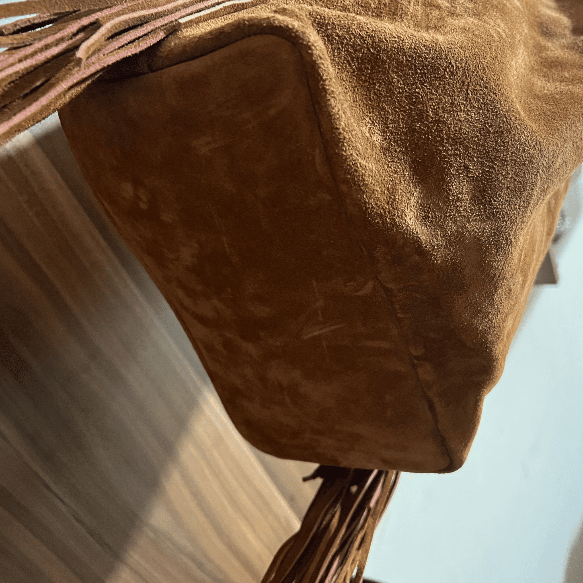 Suede Tote Bag Khaki_suede tote bag