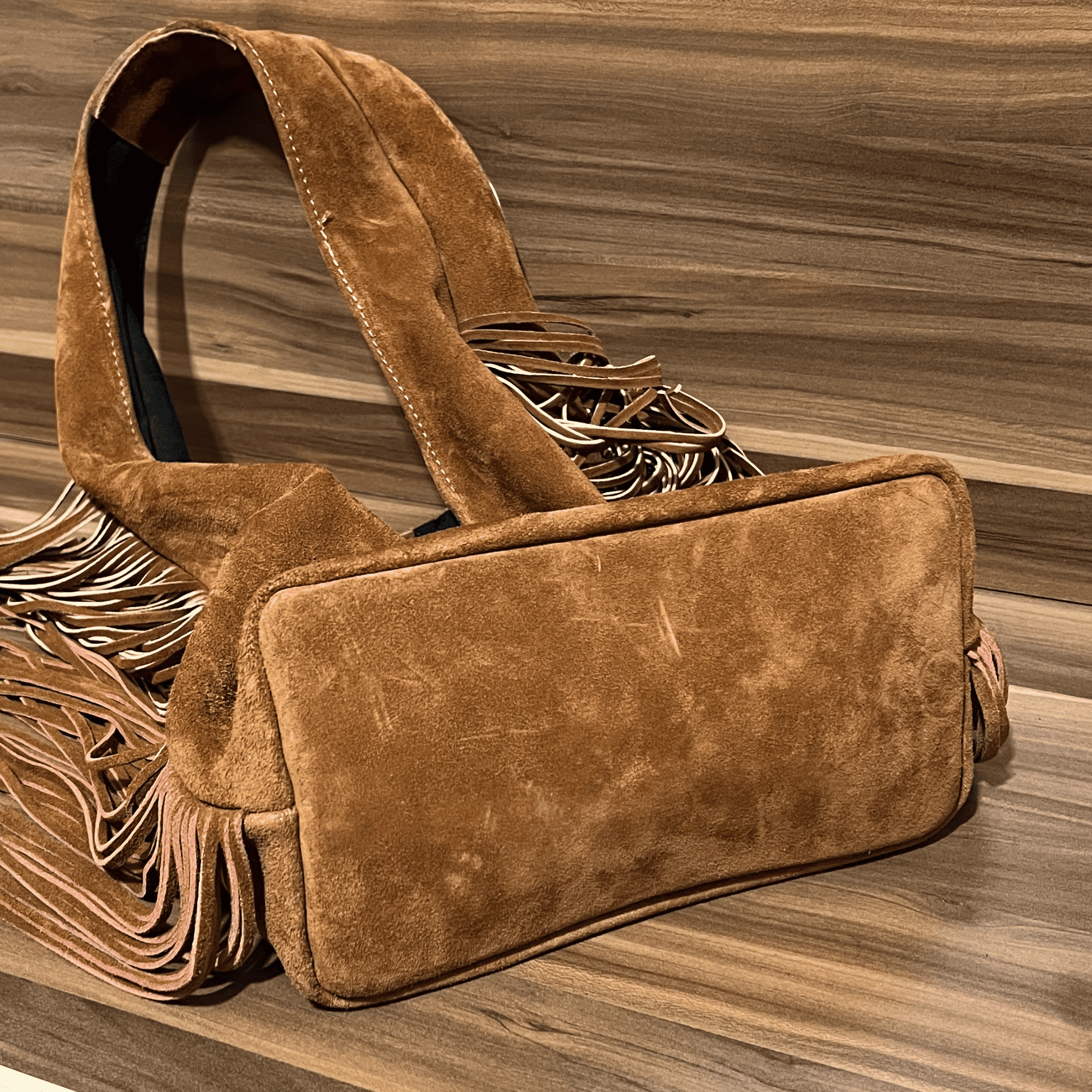 Suede Tote Bag Khaki_suede tote bag