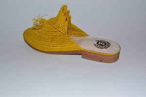 sandale paille _ jaune