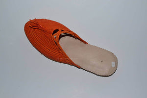 sandales paille orange