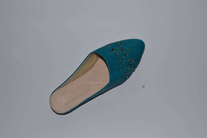 sandales cuir bleue femme