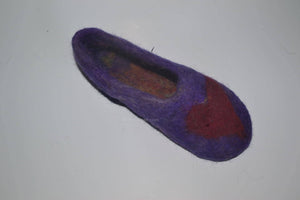 pantoufle laine violet