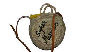 sac du raphia avec anses du cuir 