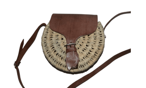 sac du raphia, couverture en cuir