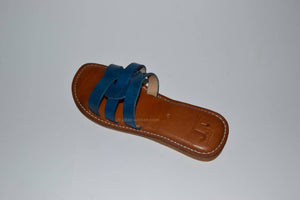 sandales artisanales femme bleue 