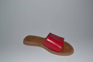 sandales cuir pour femme rouge